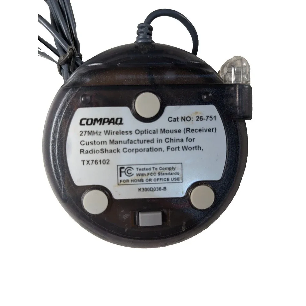 Compaq 27mhz Wireless Optical Mouse and Transmitter 26-751 Vintage